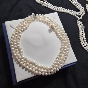 Elegant Pearl Necklace Set